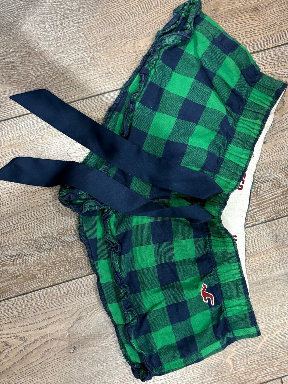 Vintage Hollister Green Buffalo Check Plaid Pajama Sleep Shorts M